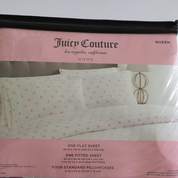 Juicy Couture 6 Pcs Animal Print Queen Sheet set - Picture 4 of 7